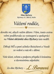 Vítání občánků v Býchorech 